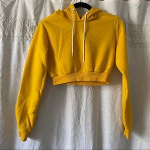 Yellow cropped hoodie